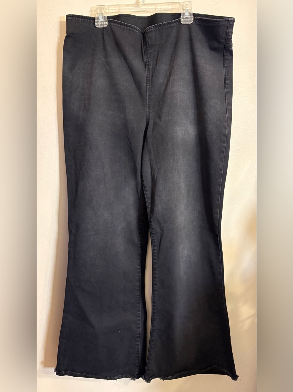 Knox Rose Black Light Wash Jeans with raw hem